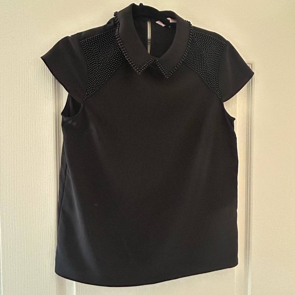 Black Beaded Women's Top